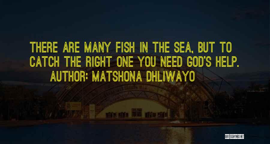 Matshona Dhliwayo Quotes: There Are Many Fish In The Sea, But To Catch The Right One You Need God's Help.