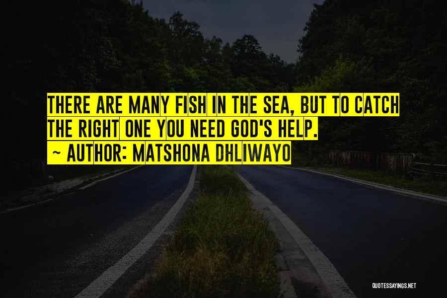 Matshona Dhliwayo Quotes: There Are Many Fish In The Sea, But To Catch The Right One You Need God's Help.