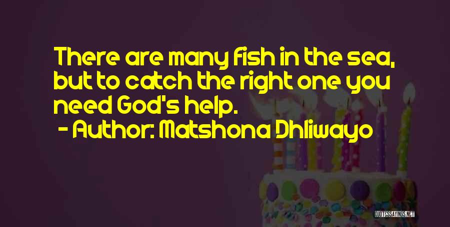 Matshona Dhliwayo Quotes: There Are Many Fish In The Sea, But To Catch The Right One You Need God's Help.