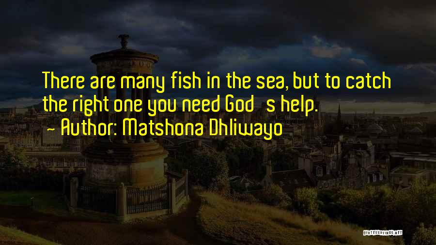 Matshona Dhliwayo Quotes: There Are Many Fish In The Sea, But To Catch The Right One You Need God's Help.