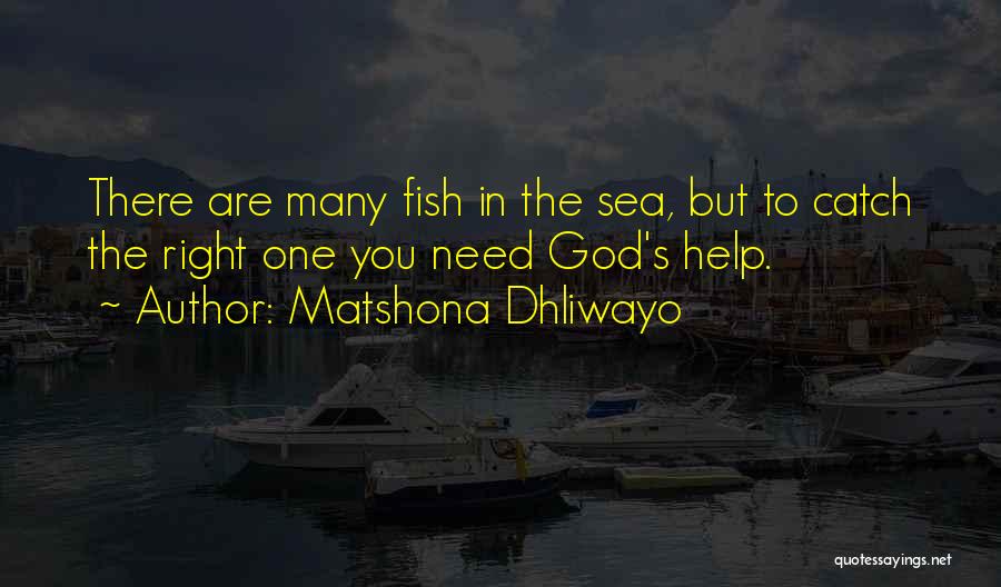 Matshona Dhliwayo Quotes: There Are Many Fish In The Sea, But To Catch The Right One You Need God's Help.