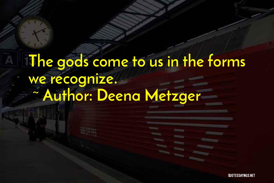 Deena Metzger Quotes: The Gods Come To Us In The Forms We Recognize.