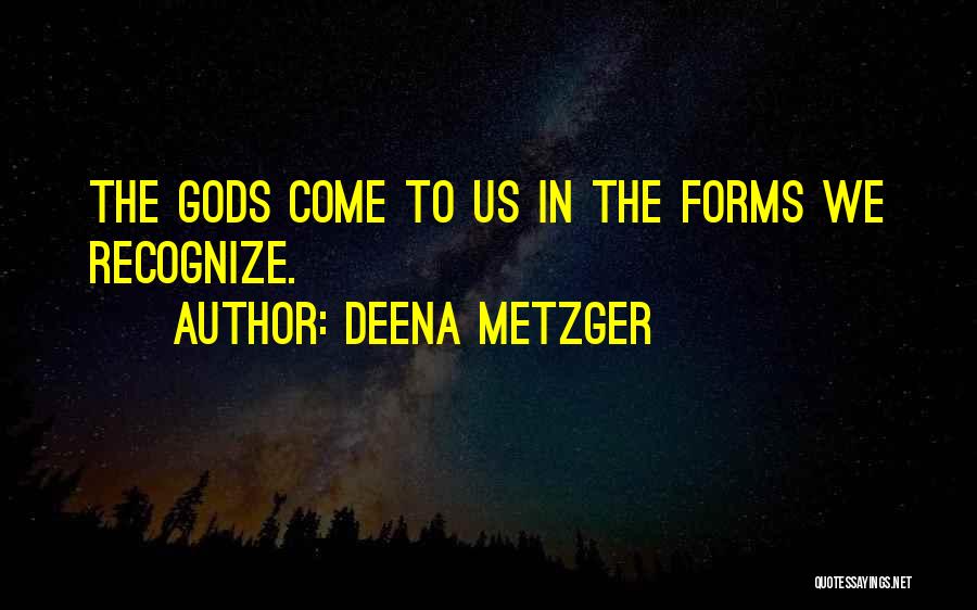 Deena Metzger Quotes: The Gods Come To Us In The Forms We Recognize.