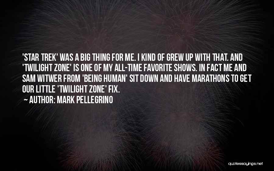 Mark Pellegrino Quotes: 'star Trek' Was A Big Thing For Me. I Kind Of Grew Up With That. And 'twilight Zone' Is One