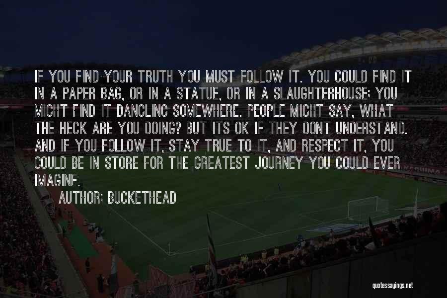 Buckethead Quotes: If You Find Your Truth You Must Follow It. You Could Find It In A Paper Bag, Or In A