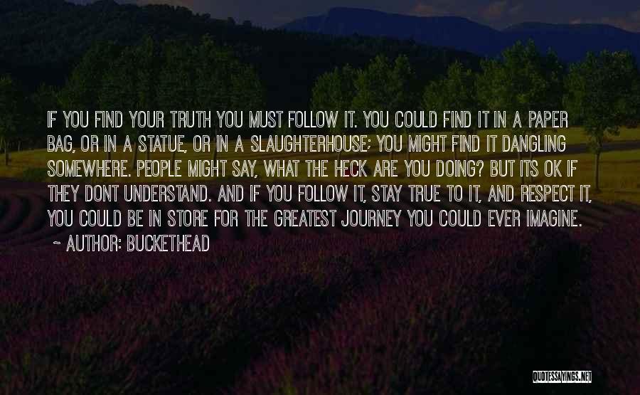 Buckethead Quotes: If You Find Your Truth You Must Follow It. You Could Find It In A Paper Bag, Or In A