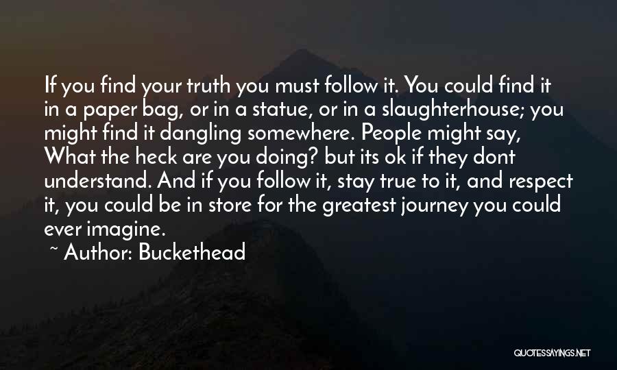 Buckethead Quotes: If You Find Your Truth You Must Follow It. You Could Find It In A Paper Bag, Or In A