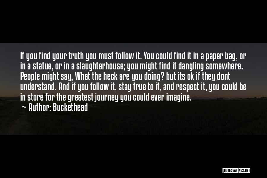 Buckethead Quotes: If You Find Your Truth You Must Follow It. You Could Find It In A Paper Bag, Or In A