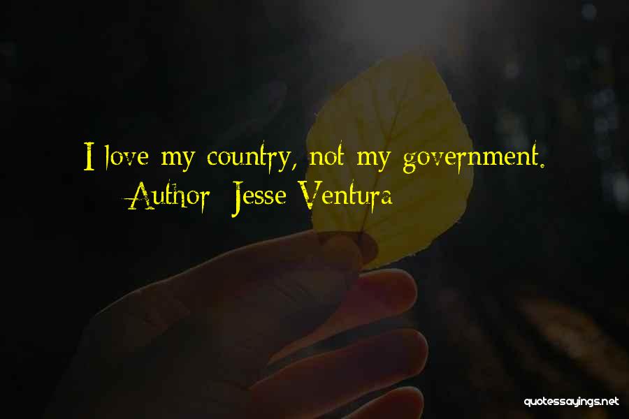 Jesse Ventura Quotes: I Love My Country, Not My Government.