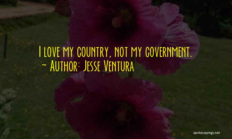 Jesse Ventura Quotes: I Love My Country, Not My Government.