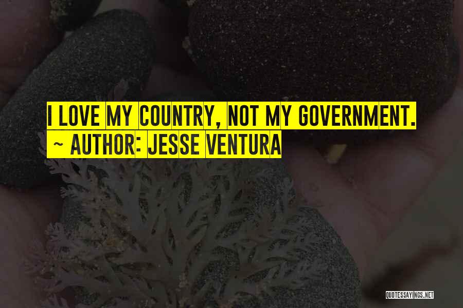 Jesse Ventura Quotes: I Love My Country, Not My Government.