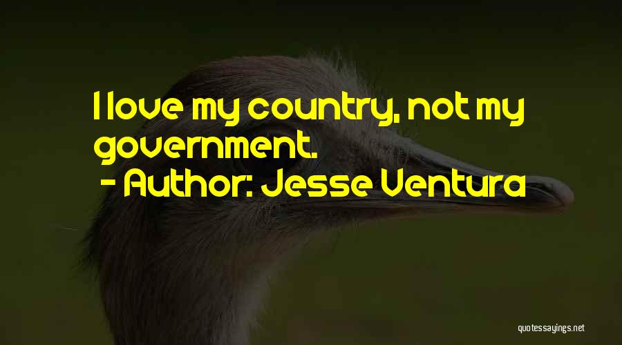 Jesse Ventura Quotes: I Love My Country, Not My Government.