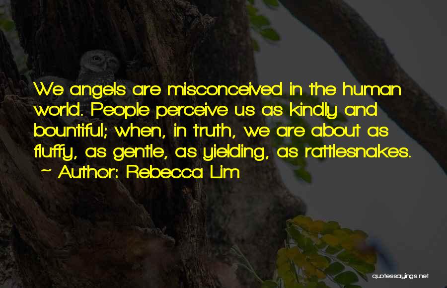 Rebecca Lim Quotes: We Angels Are Misconceived In The Human World. People Perceive Us As Kindly And Bountiful; When, In Truth, We Are