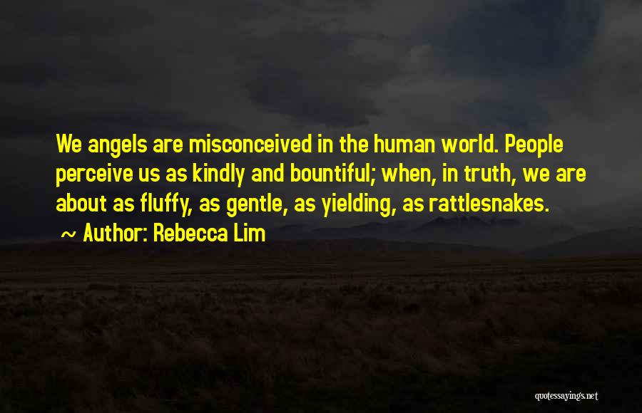 Rebecca Lim Quotes: We Angels Are Misconceived In The Human World. People Perceive Us As Kindly And Bountiful; When, In Truth, We Are