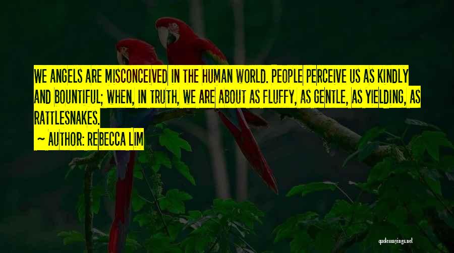 Rebecca Lim Quotes: We Angels Are Misconceived In The Human World. People Perceive Us As Kindly And Bountiful; When, In Truth, We Are
