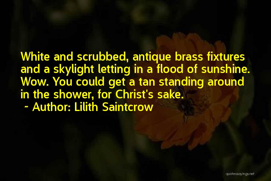 Lilith Saintcrow Quotes: White And Scrubbed, Antique Brass Fixtures And A Skylight Letting In A Flood Of Sunshine. Wow. You Could Get A