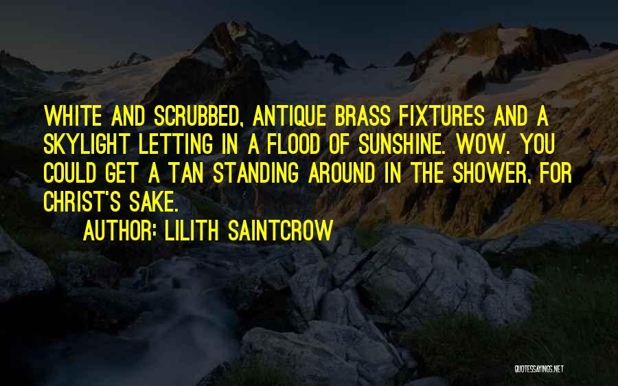 Lilith Saintcrow Quotes: White And Scrubbed, Antique Brass Fixtures And A Skylight Letting In A Flood Of Sunshine. Wow. You Could Get A