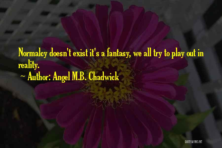 Angel M.B. Chadwick Quotes: Normalcy Doesn't Exist It's A Fantasy, We All Try To Play Out In Reality.