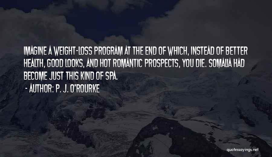 P. J. O'Rourke Quotes: Imagine A Weight-loss Program At The End Of Which, Instead Of Better Health, Good Looks, And Hot Romantic Prospects, You