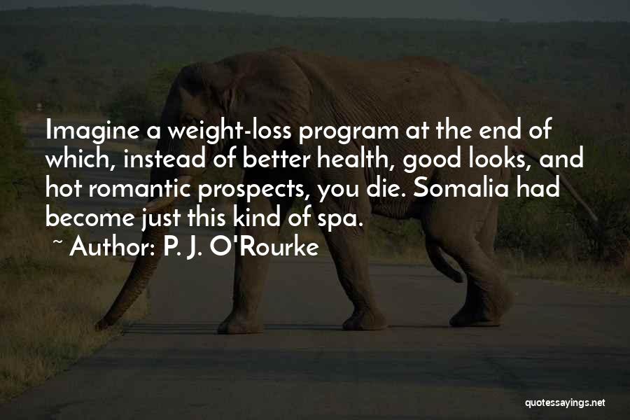 P. J. O'Rourke Quotes: Imagine A Weight-loss Program At The End Of Which, Instead Of Better Health, Good Looks, And Hot Romantic Prospects, You