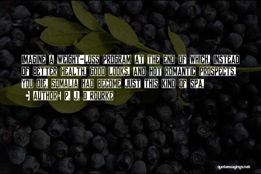 P. J. O'Rourke Quotes: Imagine A Weight-loss Program At The End Of Which, Instead Of Better Health, Good Looks, And Hot Romantic Prospects, You
