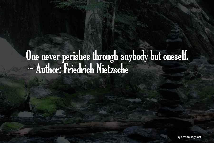 Friedrich Nietzsche Quotes: One Never Perishes Through Anybody But Oneself.