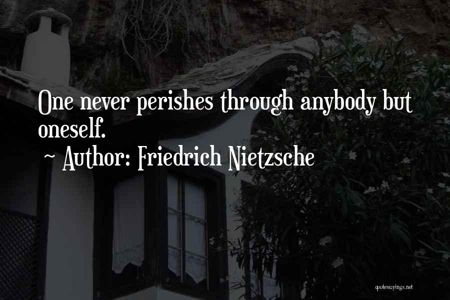 Friedrich Nietzsche Quotes: One Never Perishes Through Anybody But Oneself.