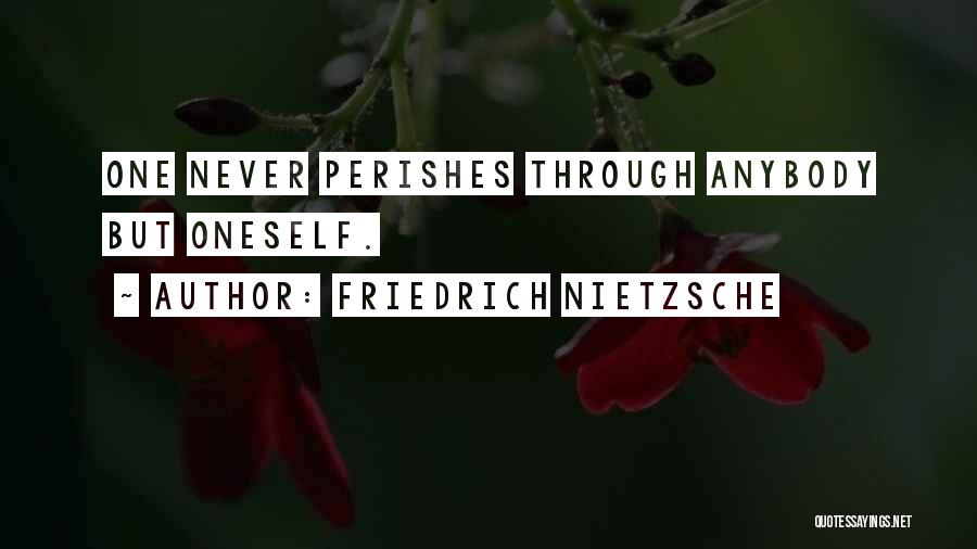 Friedrich Nietzsche Quotes: One Never Perishes Through Anybody But Oneself.