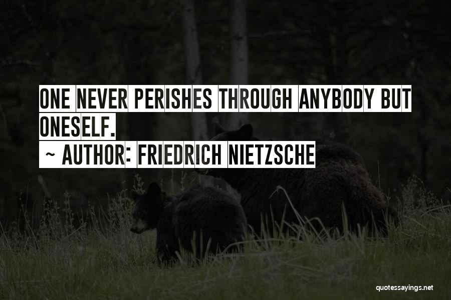 Friedrich Nietzsche Quotes: One Never Perishes Through Anybody But Oneself.