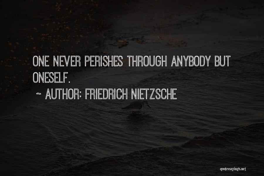 Friedrich Nietzsche Quotes: One Never Perishes Through Anybody But Oneself.