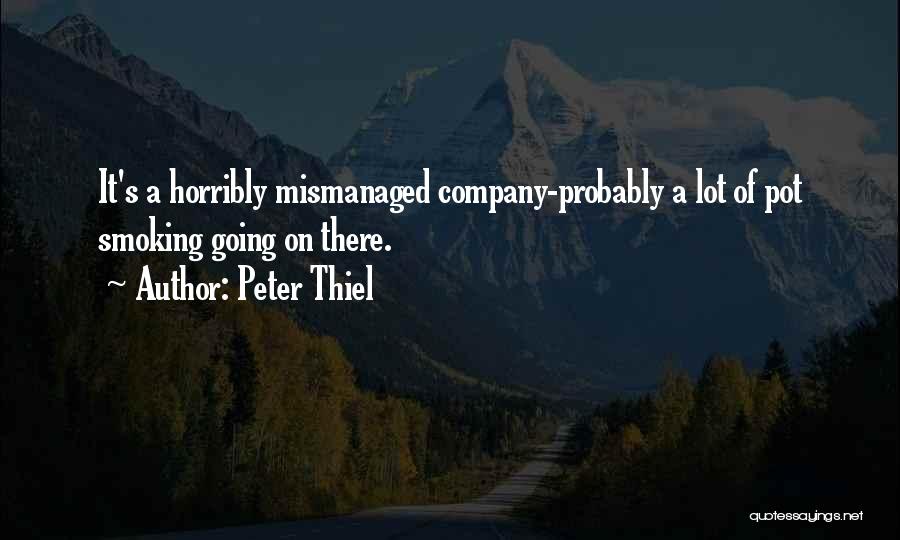 Peter Thiel Quotes: It's A Horribly Mismanaged Company-probably A Lot Of Pot Smoking Going On There.