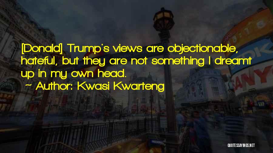 Kwasi Kwarteng Quotes: [donald] Trump's Views Are Objectionable, Hateful, But They Are Not Something I Dreamt Up In My Own Head.