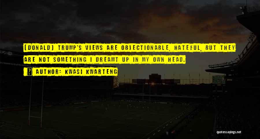 Kwasi Kwarteng Quotes: [donald] Trump's Views Are Objectionable, Hateful, But They Are Not Something I Dreamt Up In My Own Head.