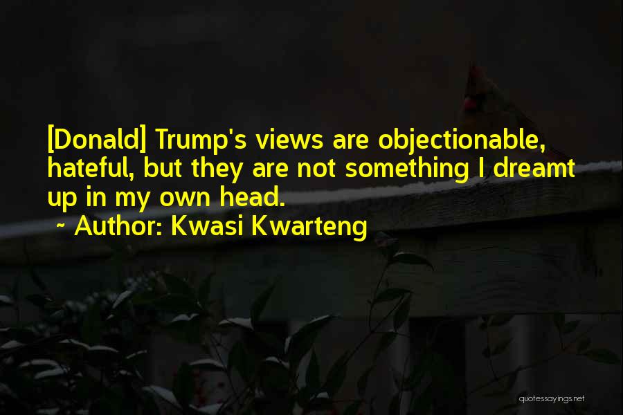 Kwasi Kwarteng Quotes: [donald] Trump's Views Are Objectionable, Hateful, But They Are Not Something I Dreamt Up In My Own Head.