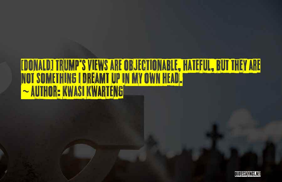 Kwasi Kwarteng Quotes: [donald] Trump's Views Are Objectionable, Hateful, But They Are Not Something I Dreamt Up In My Own Head.