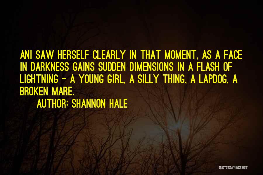 Shannon Hale Quotes: Ani Saw Herself Clearly In That Moment, As A Face In Darkness Gains Sudden Dimensions In A Flash Of Lightning