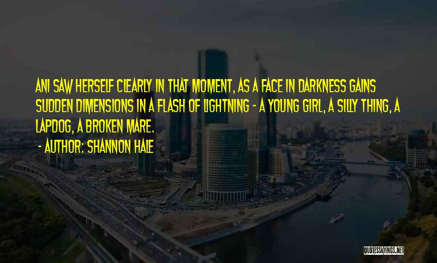 Shannon Hale Quotes: Ani Saw Herself Clearly In That Moment, As A Face In Darkness Gains Sudden Dimensions In A Flash Of Lightning