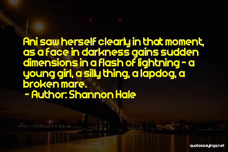 Shannon Hale Quotes: Ani Saw Herself Clearly In That Moment, As A Face In Darkness Gains Sudden Dimensions In A Flash Of Lightning