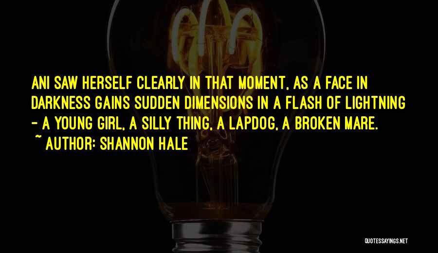 Shannon Hale Quotes: Ani Saw Herself Clearly In That Moment, As A Face In Darkness Gains Sudden Dimensions In A Flash Of Lightning