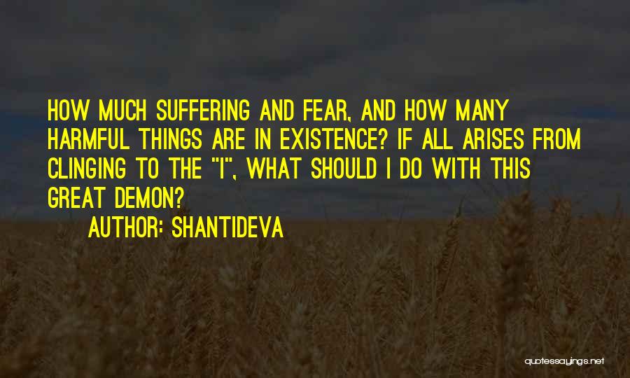 Shantideva Quotes: How Much Suffering And Fear, And How Many Harmful Things Are In Existence? If All Arises From Clinging To The