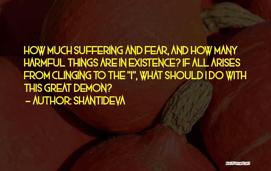 Shantideva Quotes: How Much Suffering And Fear, And How Many Harmful Things Are In Existence? If All Arises From Clinging To The