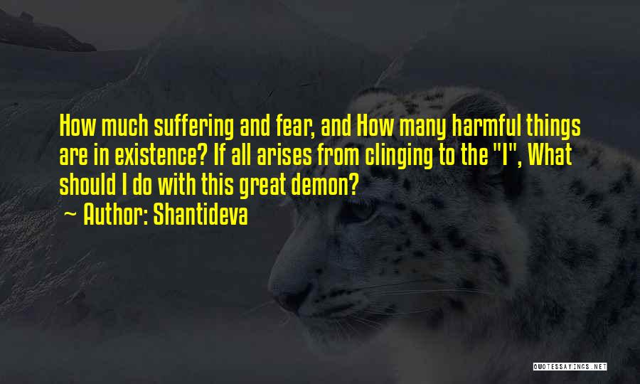 Shantideva Quotes: How Much Suffering And Fear, And How Many Harmful Things Are In Existence? If All Arises From Clinging To The