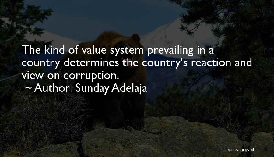 Sunday Adelaja Quotes: The Kind Of Value System Prevailing In A Country Determines The Country's Reaction And View On Corruption.