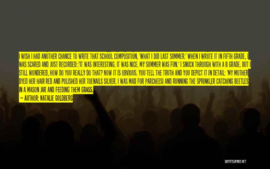 Natalie Goldberg Quotes: I Wish I Had Another Chance To Write That School Composition, 'what I Did Last Summer.' When I Wrote It