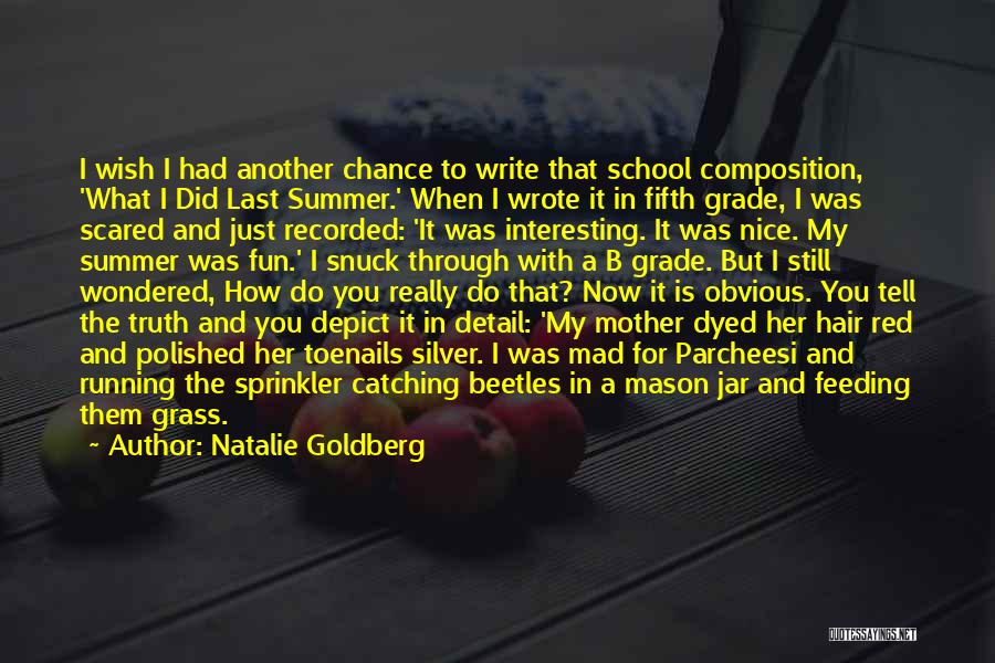 Natalie Goldberg Quotes: I Wish I Had Another Chance To Write That School Composition, 'what I Did Last Summer.' When I Wrote It