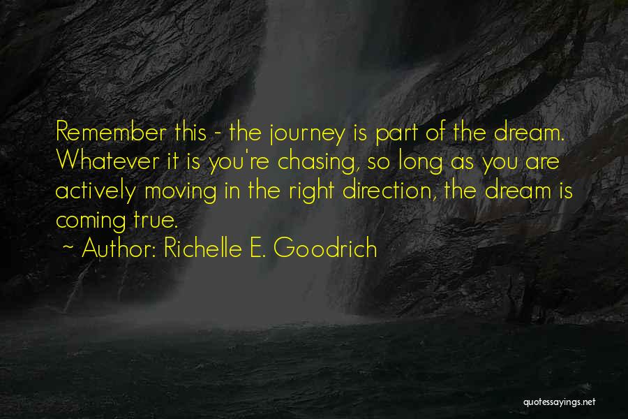 Richelle E. Goodrich Quotes: Remember This - The Journey Is Part Of The Dream. Whatever It Is You're Chasing, So Long As You Are