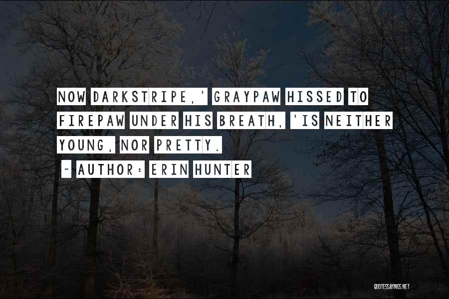 Erin Hunter Quotes: Now Darkstripe,' Graypaw Hissed To Firepaw Under His Breath, 'is Neither Young, Nor Pretty.