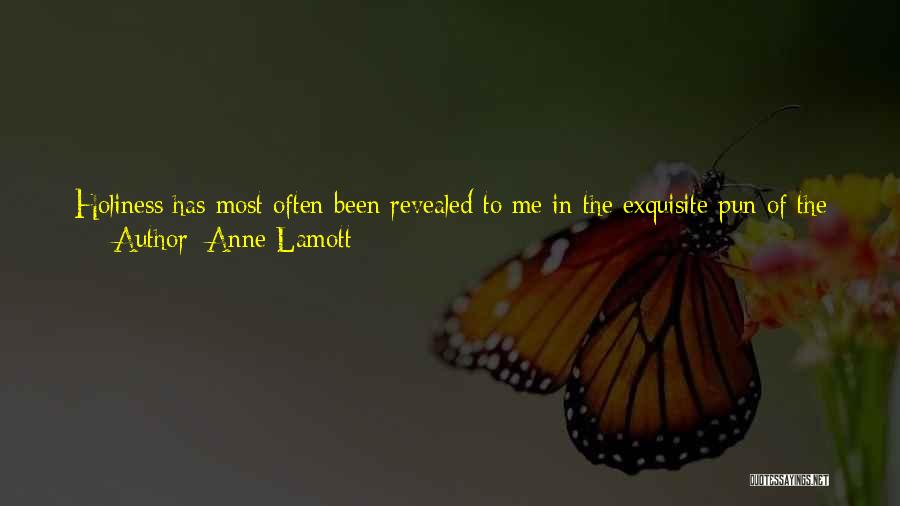 Anne Lamott Quotes: Holiness Has Most Often Been Revealed To Me In The Exquisite Pun Of The First Syllable, In Holes- In Not