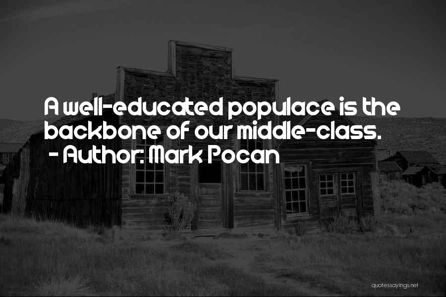 Mark Pocan Quotes: A Well-educated Populace Is The Backbone Of Our Middle-class.