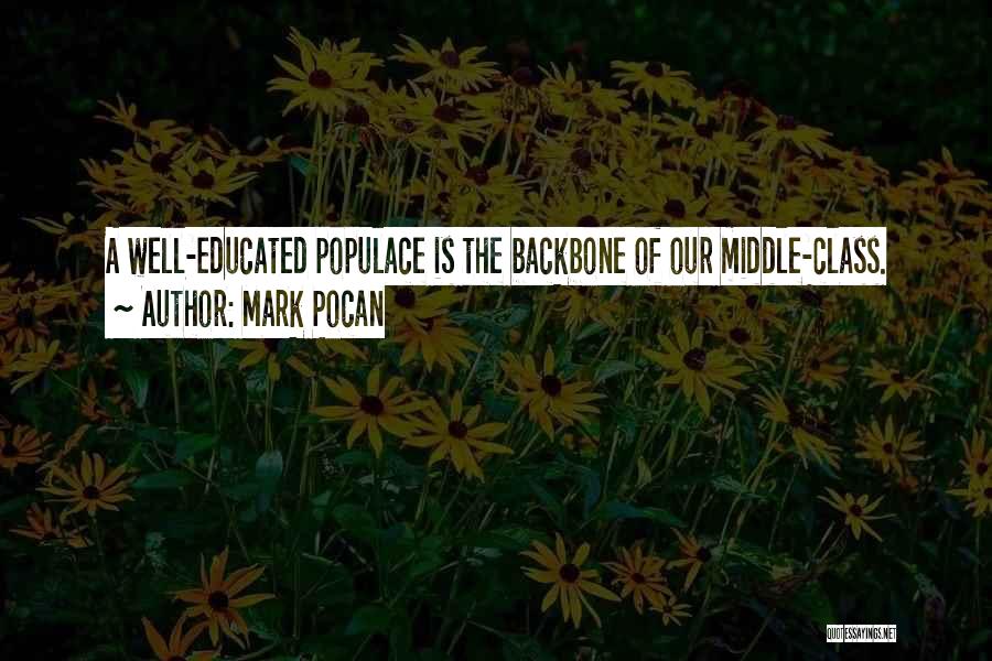 Mark Pocan Quotes: A Well-educated Populace Is The Backbone Of Our Middle-class.